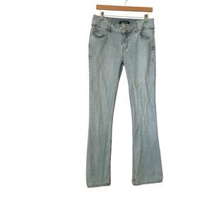 London Jean Woman’s Light Wash Denim Blue Jeans Stretch Y2K Size 10 Flare Leg